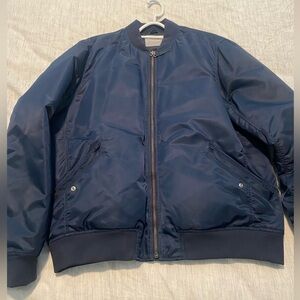 Everlane Navy Filled-Nylon Bomber Jacket